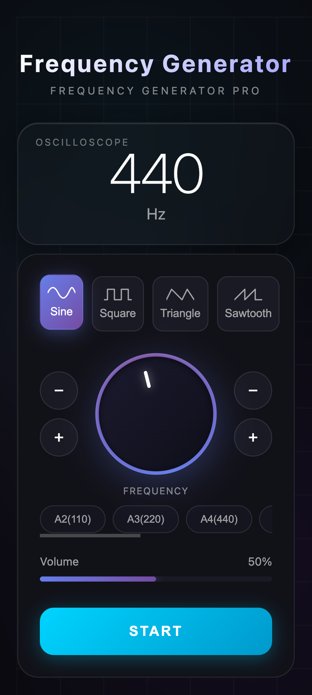 Audio Toolkit frequency generator